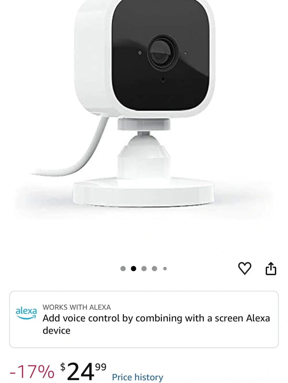 5pc Blink Indoor Security Camera System (3 Camera Kit, With 2 Sync Modules)